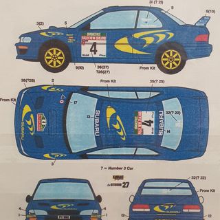 Studio 27 Decal Set Subaru Impreza WRC 1997 Rally New Zealand Eriksson or McRae