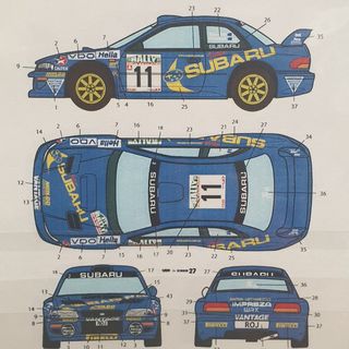 Studio 27 Decal Set Subaru Impreza WRC 1999 Rally New Zealand Possum Bourne