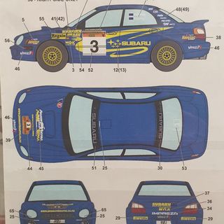 Studio 27 Decal Set Subaru Impreza WRC 2002 Rally Australia Possum Bourne