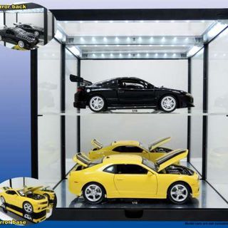 1/18 Double Led Show case with LED Lights, Black Frame