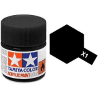 Tamiya Paint 10ml Acrylic Black - X1