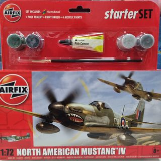 North American Mustang Mk.IV Fighter Plane Kitset 1/72 Airfix Starter Set
