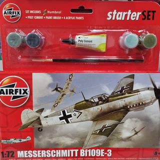 Messerschmitt Bf109E-3 Fighter Plane Kitset 1/72 Airfix Starter Set