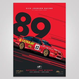 Dick Johnson Racing Ford Sierra RS500 1989 Bathurst 1000 Winner - Red Limited Edition Signed Print