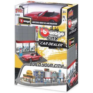 Burago City Car Dealer with Mercedes SLS AMG Roadster Build Your City