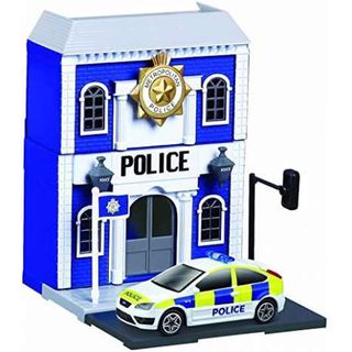 Burago City Police Station with Ford Focus Police Car Build Your City