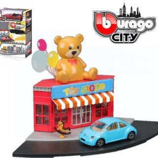 Burago City Toy Store with VW Beetle Build Your City