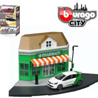 Burago City Pharmacy with Renault Clio Build Your City
