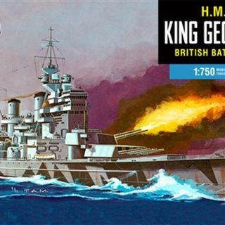 HMS King George V British Battleship Plastic Kitset Lindberg 1/750