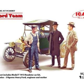 1913 Model T Roadster + 3 Figures Henry Ford & Co Kitset 1/24 ICM