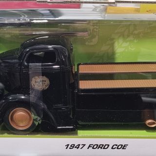1947 Ford Coe Pickup Truck Black with Wheel Rack Jada Just Trucks 1/24