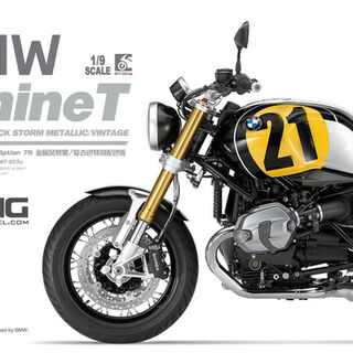 BMW R nineT Option 719 Black Storm Metallic/Vintage Pre-Colored Edition 1/9 Meng