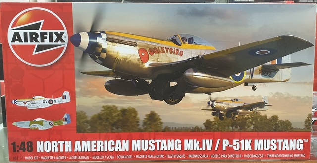North American Mk.IV P-51K Mustang Fighter Plane Kitset 1/48 Airfix