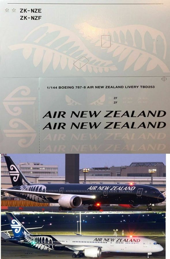 Decals 1/144 Boeing 787 Air New Zealand Livery