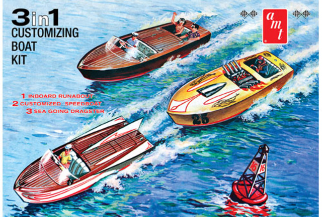 Customizing Boat set (3 in 1) incl Trailer AMT Kitset