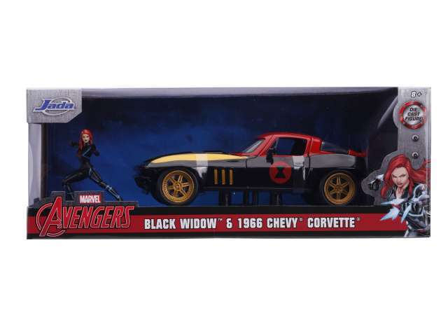 Jada Marvel Avengers Black Widow & 1966 Chevrolet Corvette  1/24