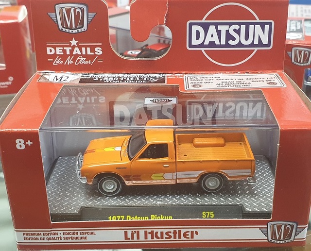 1977 Datsun Pickup Truck Orange 1/64 M2 Machines