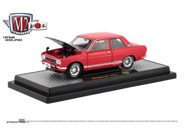 1970 Datsun 510 Red with White Stripes 1/24 M2 Machines