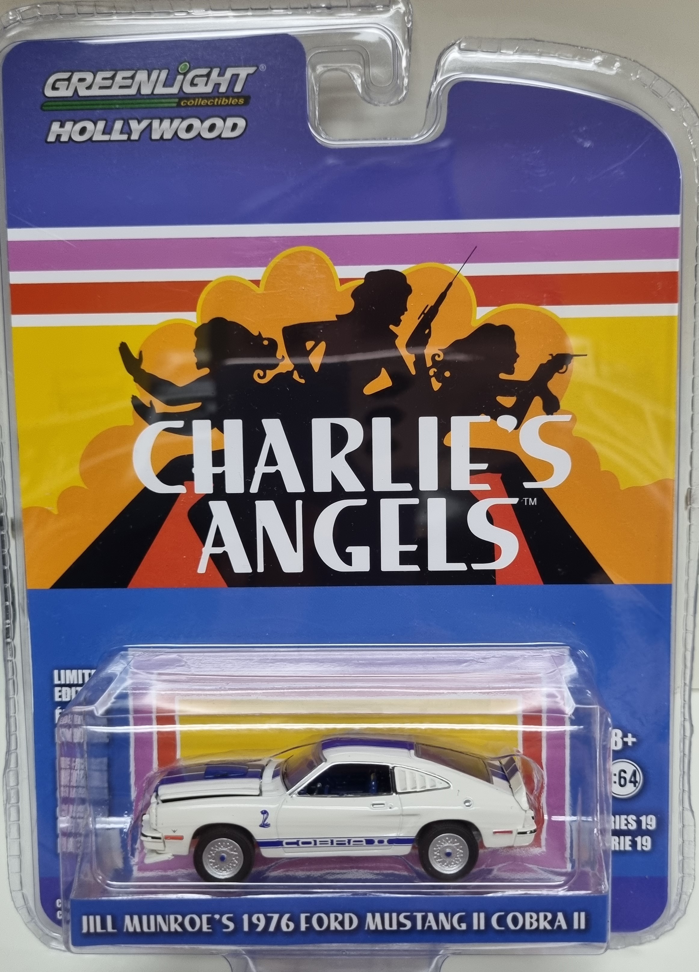 1976 Ford Mustang II Cobra TV Show Charlis's Angels 1/64 Greenlight Hollywood Series
