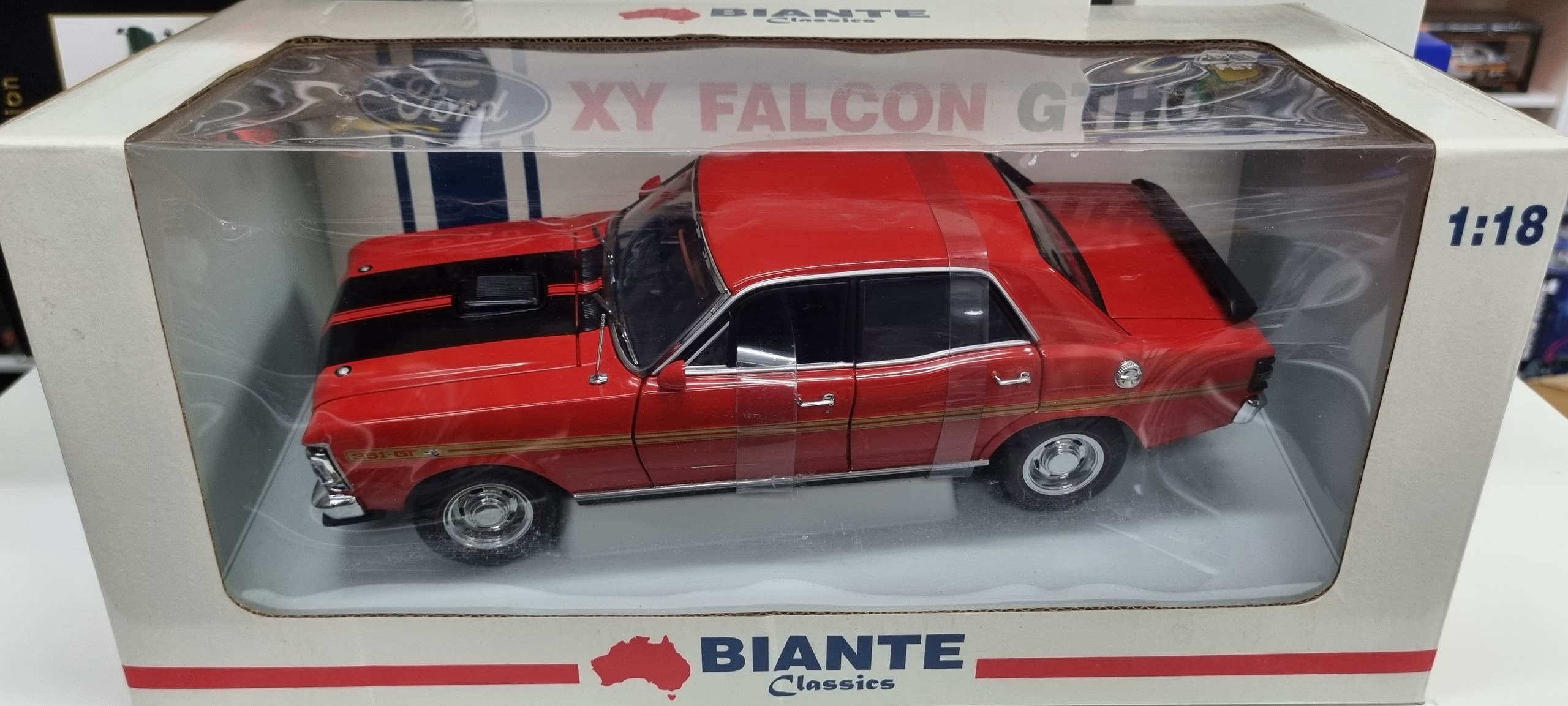 1/18 Ford Falcon XY GT-HO Biante Track Red Roadcar