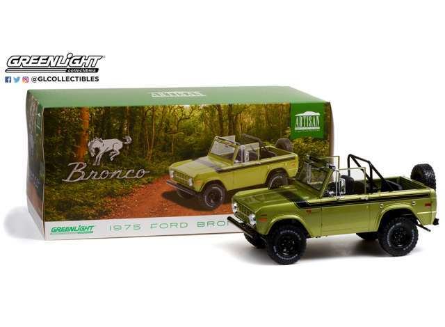 1975 Ford Bronco Sport Medium Green Glow Roadcar 1/18 Greenlight