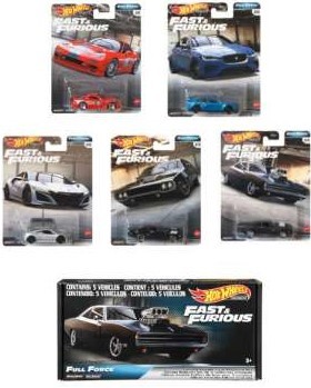 Hot Wheels Fast & Furious Premium 5 Car Set Boxed Full Force