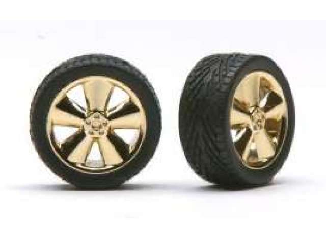 Rims & Tyres Phat Boyz rims w/tires gold x4 Kitset Pegasus 1/24