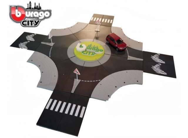Burago City Roundabout with car Build Your City