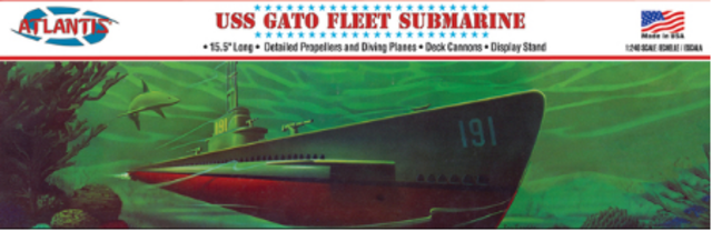 USS Gato Class Fleet Submarine WW2 Kitset 1/240 Atlantis