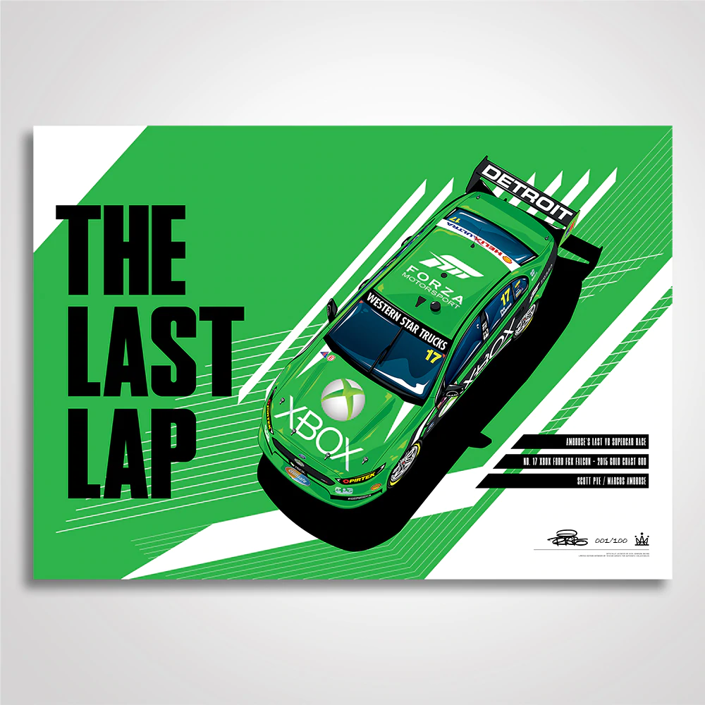 The Last Lap: Ambrose's Last V8 Supercar Race Print