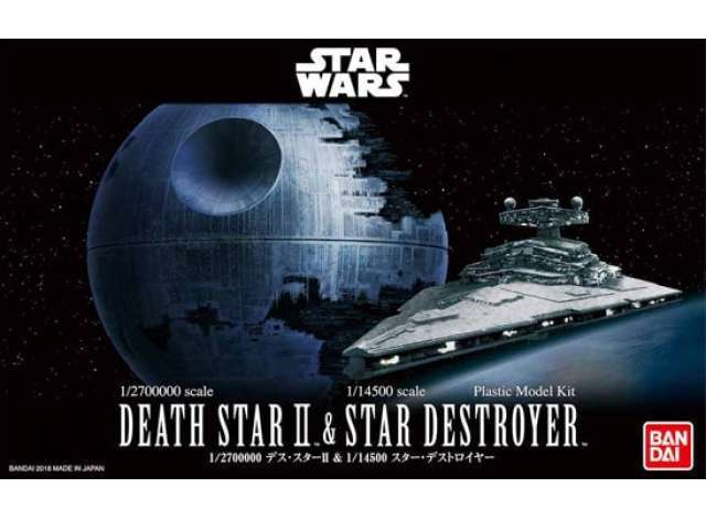 Star Wars 1/2700000 Death Star II & 1/14500 Star Destroyer Kitset 1/72 Bandai