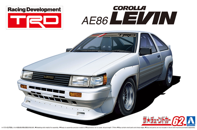 1983 Toyota AE86 N2 TRD Corolla Levin  Kitset Aoshima 1/24