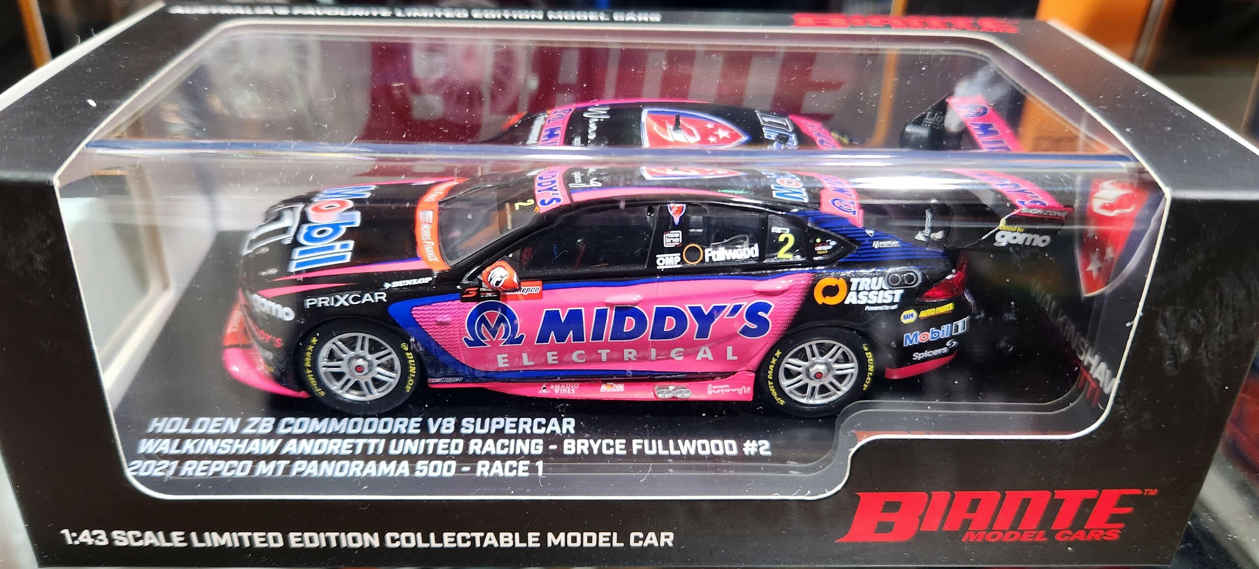 Holden ZB Commodore Bryce Fullwood Mobil 1 Middys Racing Race 1 2021 Repco Mt Panorama 500 Biante 1/43