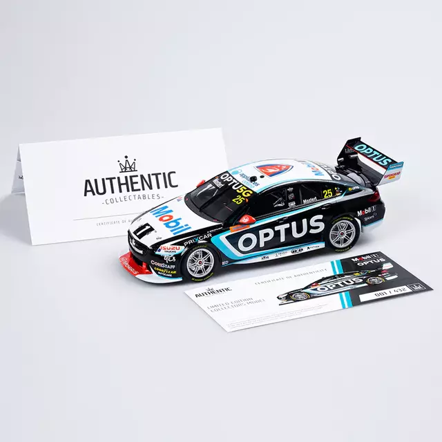 Holden ZB Commodore - 2022 Beaurepaires Melbourne 400 AGP Race 6 / 9 Winner  Chaz Mostert Mobil 1 Optus Racing 1/18 Authentic Collectables