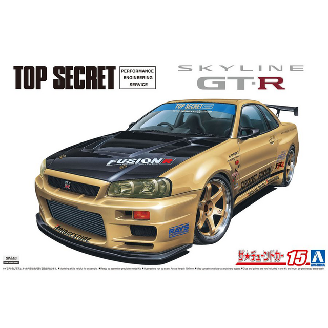 2002 Nissan Skyline GT-R R34 Top Secret Kitset Aoshima 1/24