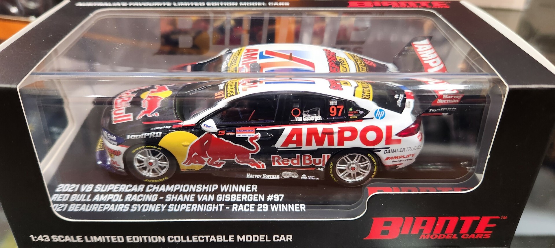 Holden ZB Commodore Shane van Gisbergen Red Bull Ampol Racing , Race 29, 2021 Championship Winner Biante 1/43