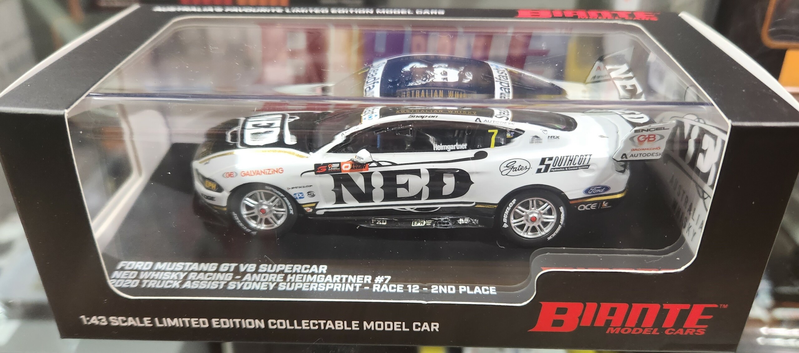 Ford Mustang Andre Heimgartner 2020 Sydney Supersprint  Ned Whiskey Racing 1/43 Biante