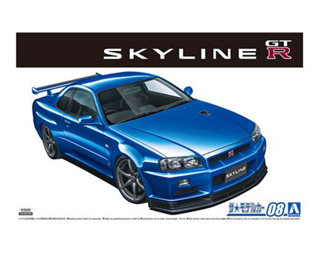 2002 Nissan BNR34 Skyline GT-R V-spec II Kitset Aoshima 1/24