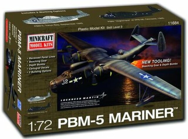 Minicraft 1:72nd scale Aircraft- Martin PBM-5 Mariner USN