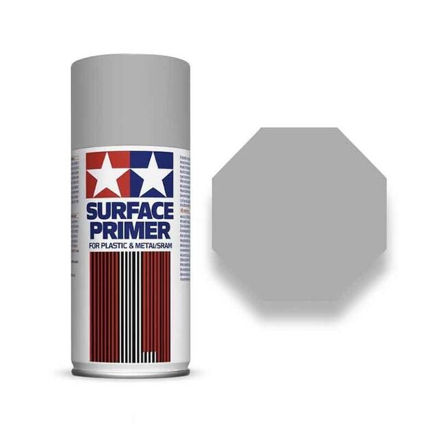 Tamiya Surface Primer L for Plastic & Metal (Grey) 180ml