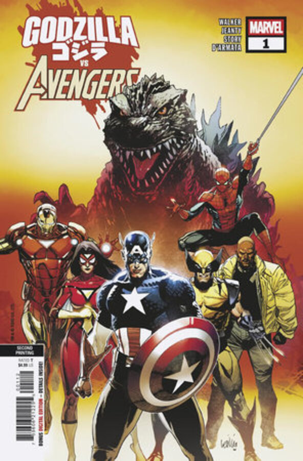 Godzilla Vs. Avengers #1 LEINIL YU 2ND PRINTING VARIANT Marvel Comic