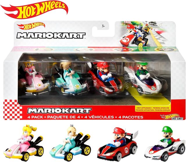 Hot Wheels Mario Kart Character Car 4 Pack