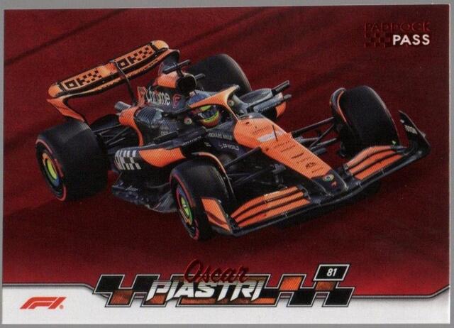 2024 Topps F1 Paddock Pass Oscar Piastri #38 - Red Foil