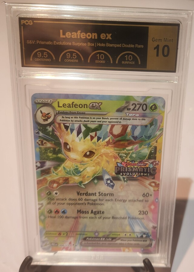 Pokemon TCG: Leafeon ex 006/131 Holo Stamped Double Rare PCG Gem Mint 10 Graded