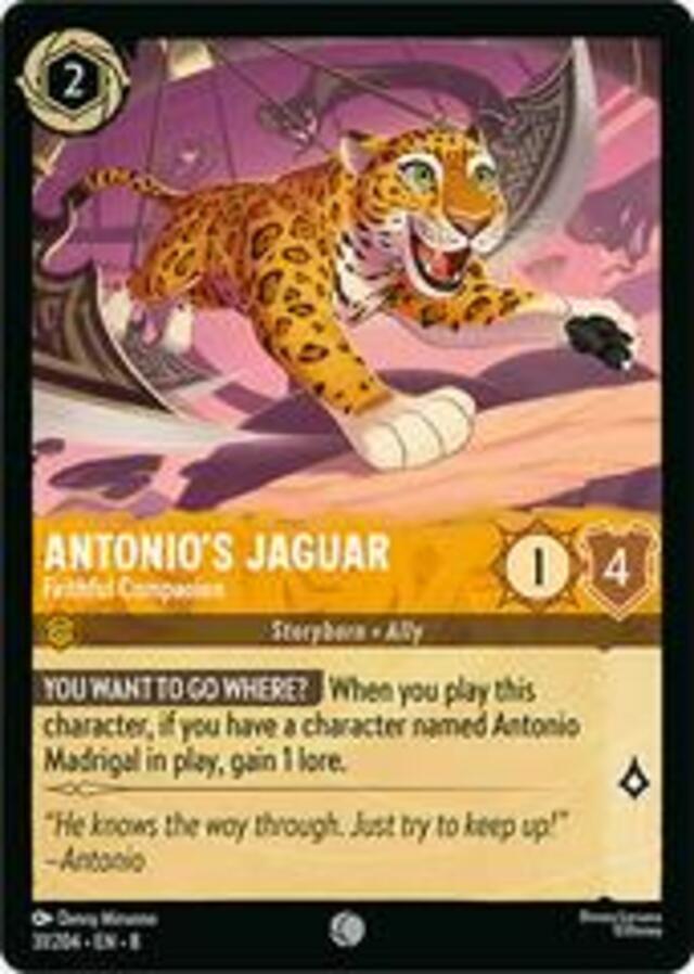 Disney Lorcana: Reign Of Jafar COMMON Antonio's Jaguar - Faithful Companion #31/204