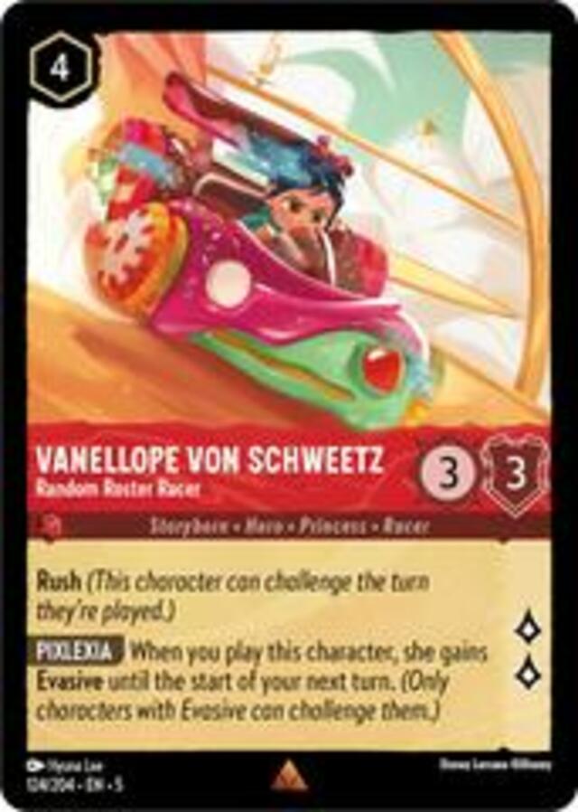 Disney Lorcana: Shimmering Skies RARE Vanellope Von Schweetz - Random Roster Race #124/204