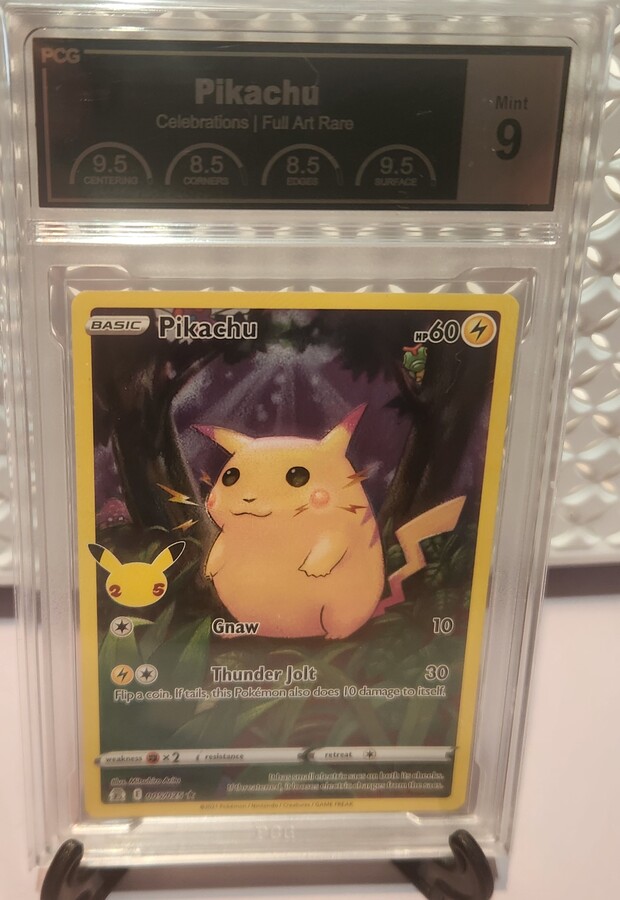 Pokemon TCG: Pikachu 005/025 Celebrations Full Art Rare PCG Mint 9 Graded