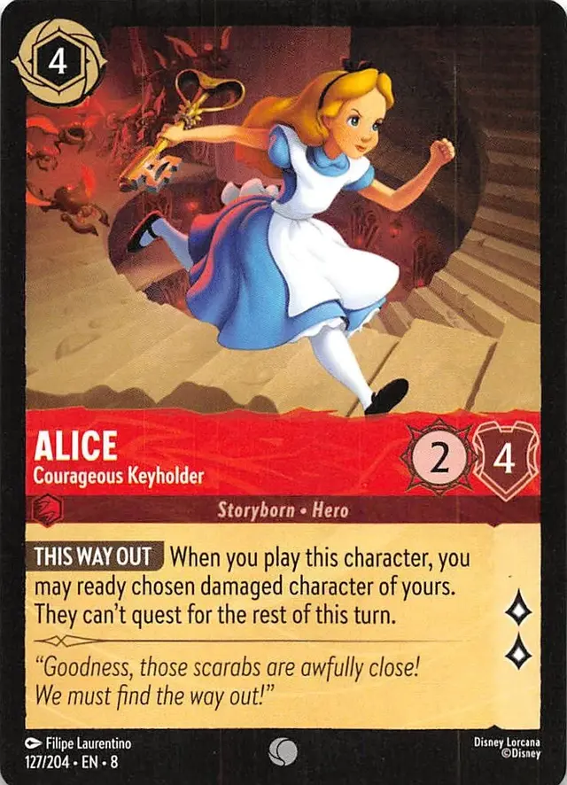 Disney Lorcana: Reign Of Jafar COMMON Alice - Courageous Keyholder #127/204