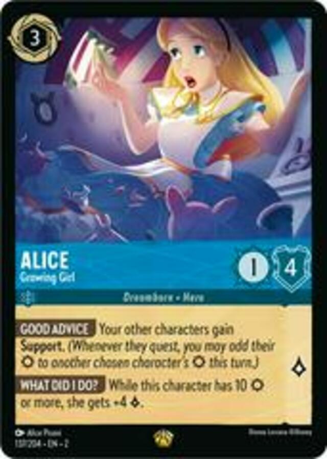 Disney Lorcana: Rise Of The Floodborn LEGENDARY Alice - Growing Girl #137/204