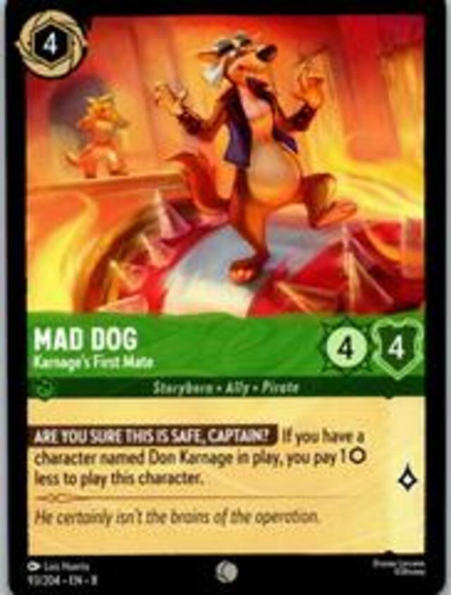Disney Lorcana: Reign Of Jafar COMMON Mad Dog - Karnage's First Mate #93/204